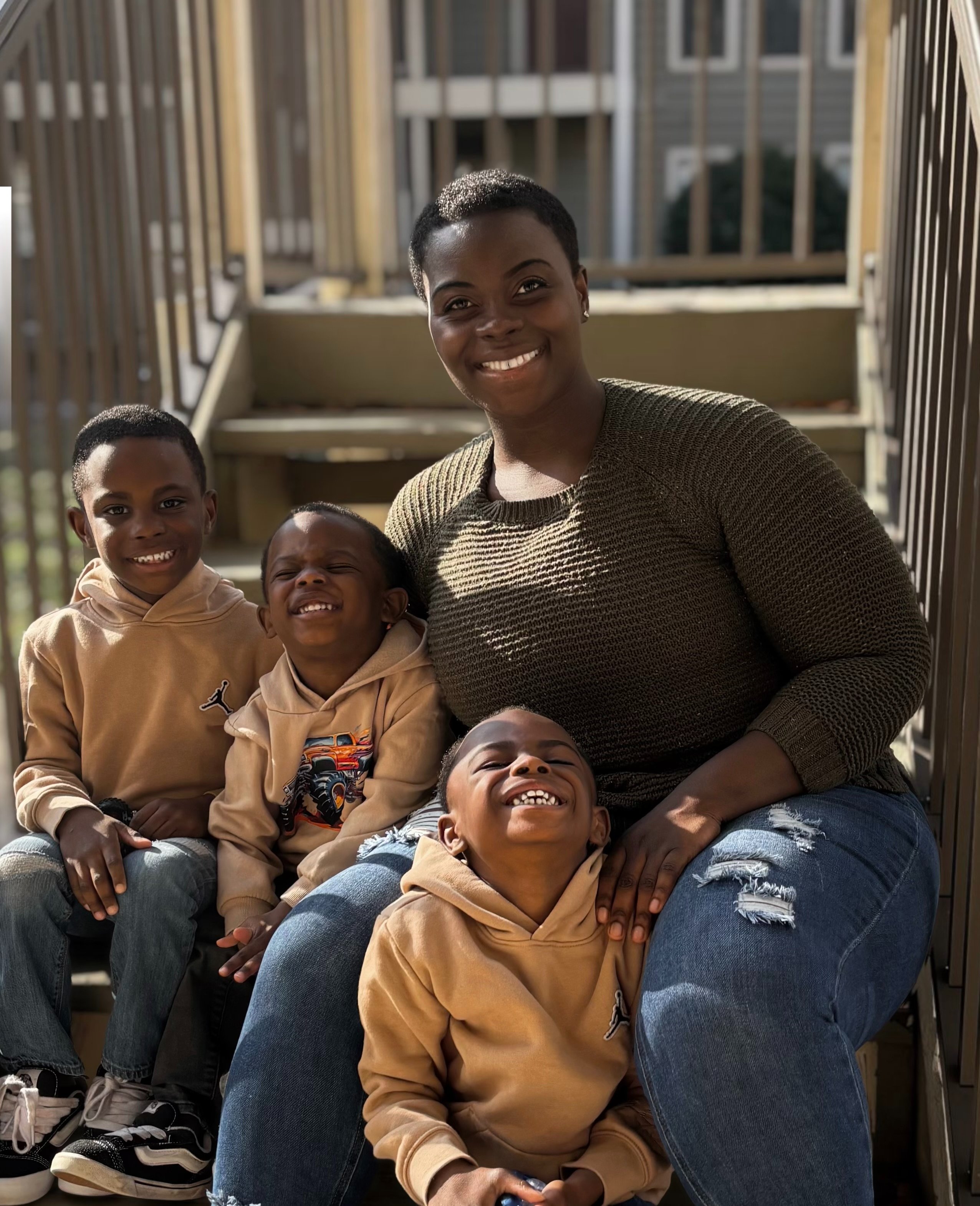 Olivia Harris and her three sons